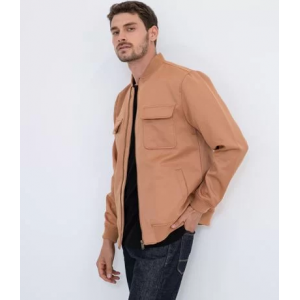 Jaqueta Bomber Lisa com Bolsos Frontais