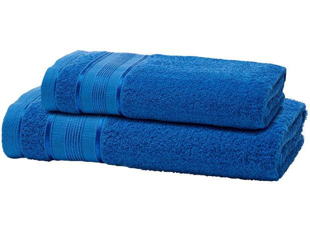 Jogo de Toalhas de Banho Santista 100% Algodão – Royal Knut Azul Royal 2 Peças