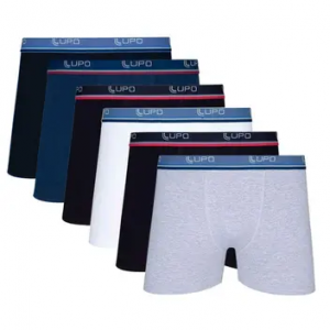 Kit 10 Cuecas Boxer Lupo Algodão Cotton - Masculina