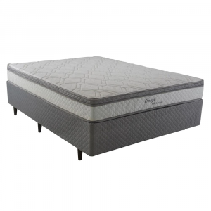 Cama Box Casal Herval Ômega com Pillow Top e Molas Ensacadas 60x138x188cm