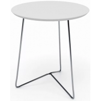 Mesa Lateral Flyer Cromada e Branca D40cm