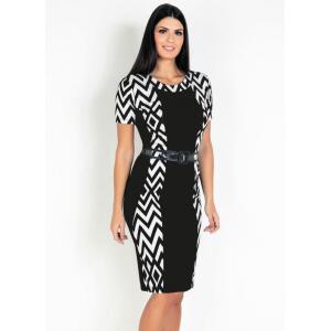 Vestido com Recortes Geométrico Moda Evangélica - Rosalie