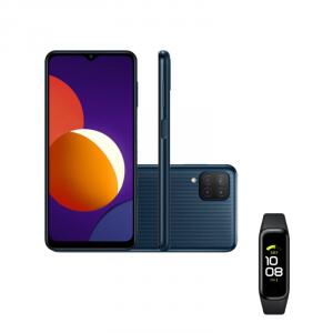 Smartphone Samsung Galaxy M12 64GB Preto e Galaxy Fit2 1,1