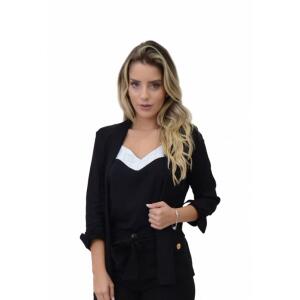 Blazer Detalhe Manga Laço Preto - Feminino