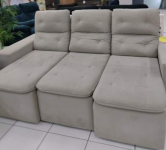 Sofá Retrátil Reclinável 3 Lugares Veludo – Connect Plus Gralha Azul com Entrada USB