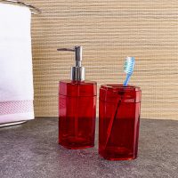 Jogo De Banheiro Splash Vermelho E Cromado 2 Peças