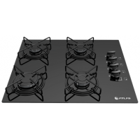 Cooktop a Gás Atlas com 4 Bocas Agile com Mesa de Vidro Preto Bivolt