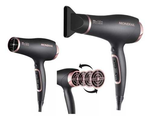 Secador de Cabelos Mondial Black Rose SC-37 Tourmaline Íon Motor AC Profissional 2000W Preto
