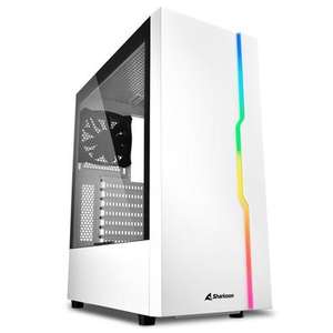 Gabinete Sharkoon RGB Slider, 1x Fan Traseira, Lateral em Vidro Temperado - White