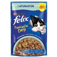 Nestlé Purina Felix Fantastic Tiritas Ração úmida Para Gatos Adultos Carne 85g - 10 Unidades