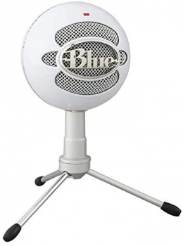 Microfone Condensador USB Blue Snowball iCE com Captação Cardióide, Ajustável, Plug and Play para Gravação e Streaming em PC e Mac – Branco