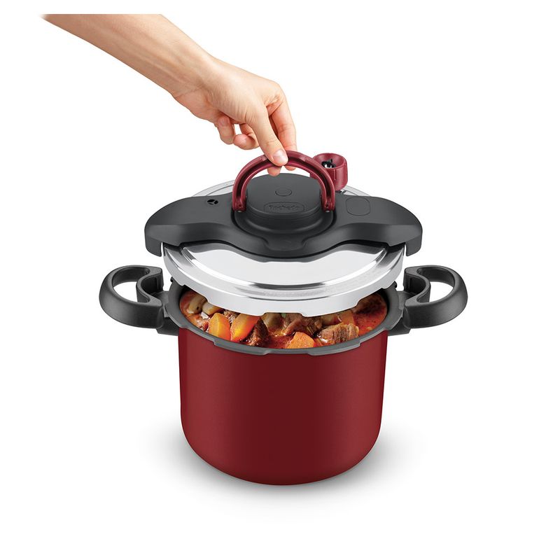 Panela de Pressão Rochedo Clipso Revestida Vermelha – com fechamento externo 4,5 litros