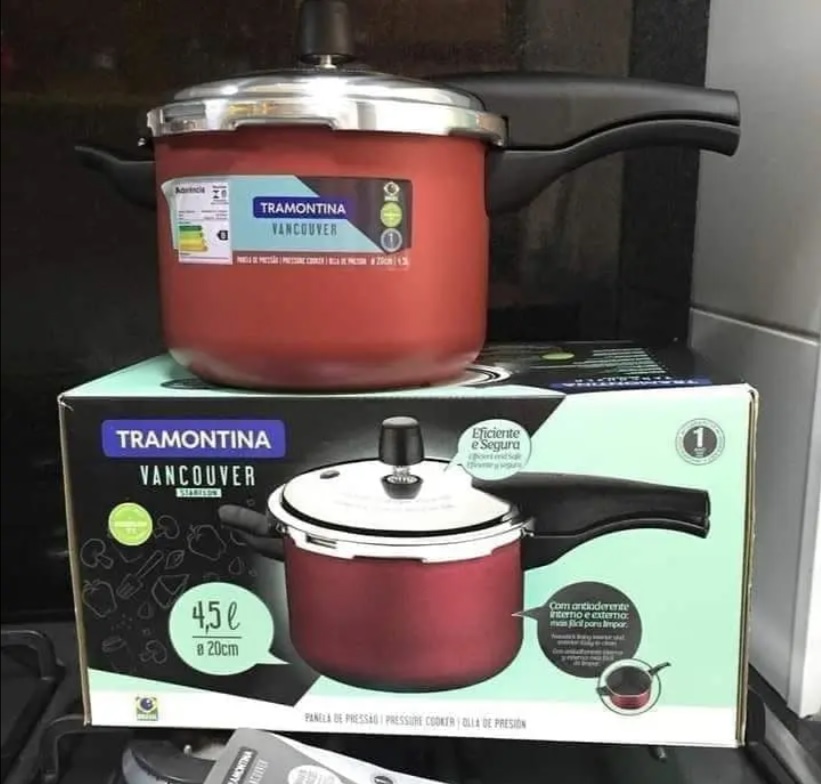 Panela de Pressão Tramontina Antiaderente – Vermelha 4,5L Vancouver