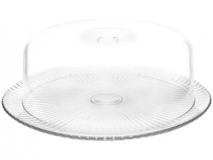 Boleira de Vidro Redonda com Tampa de Plástico – Ruvolo Bari 32cm