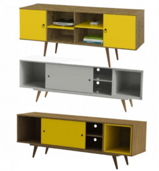 Rack para TV até de 48” até 52” 2 Portas Pés Palito – Patrimar Estrela