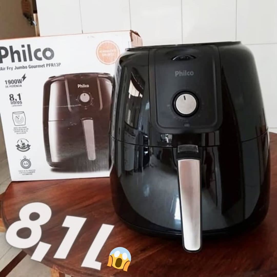 Fritadeira Elétrica sem Óleo/Air Fryer Philco – Gourmet PFR13P Preta 8,1L com Timer