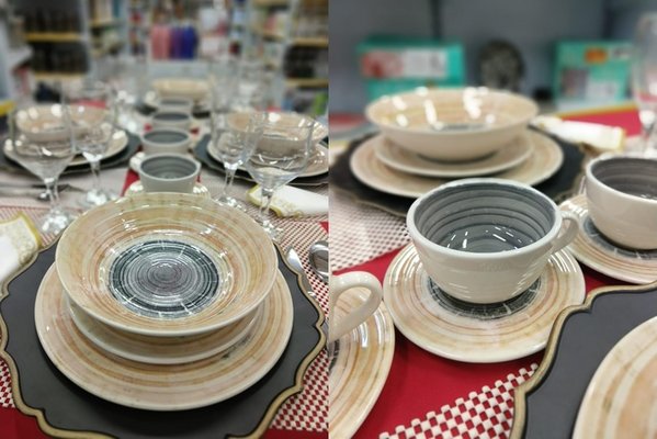 Aparelho De Jantar E Chá Oxford 30 Peças Cerâmica Unni Puzzling