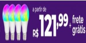 Kit com 4 Lâmpadas Inteligentes rgb + cw – Compatível com Alexa e Google Home