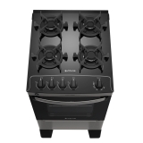 Fogão A Gás 4 Bocas Atlas Agile Up Glass Inox Automático Bivolt