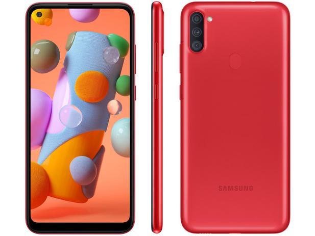 Smartphone Samsung Galaxy A11 64GB 4G – Octa-Core 3GB RAM 6,4” Câm. Tripla + Selfie 8MP