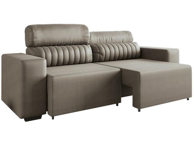 Sofá Retrátil Reclinável 4 Lugares – Revestimento Suede Elite Style Linoforte