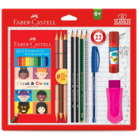 Kit Escolar Prático 18 Cores 22 Peças Faber Castell - KIT/HAVAN22