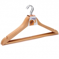 Cabide De Madeira Para Roupa Coisas E Coisinhas Kit 3 Peças Natural