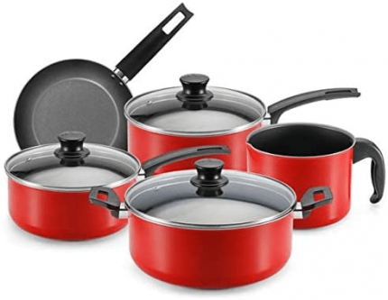 Jogo de Panelas 5 Peças Vermelho Magnific Antiaderente Panelux