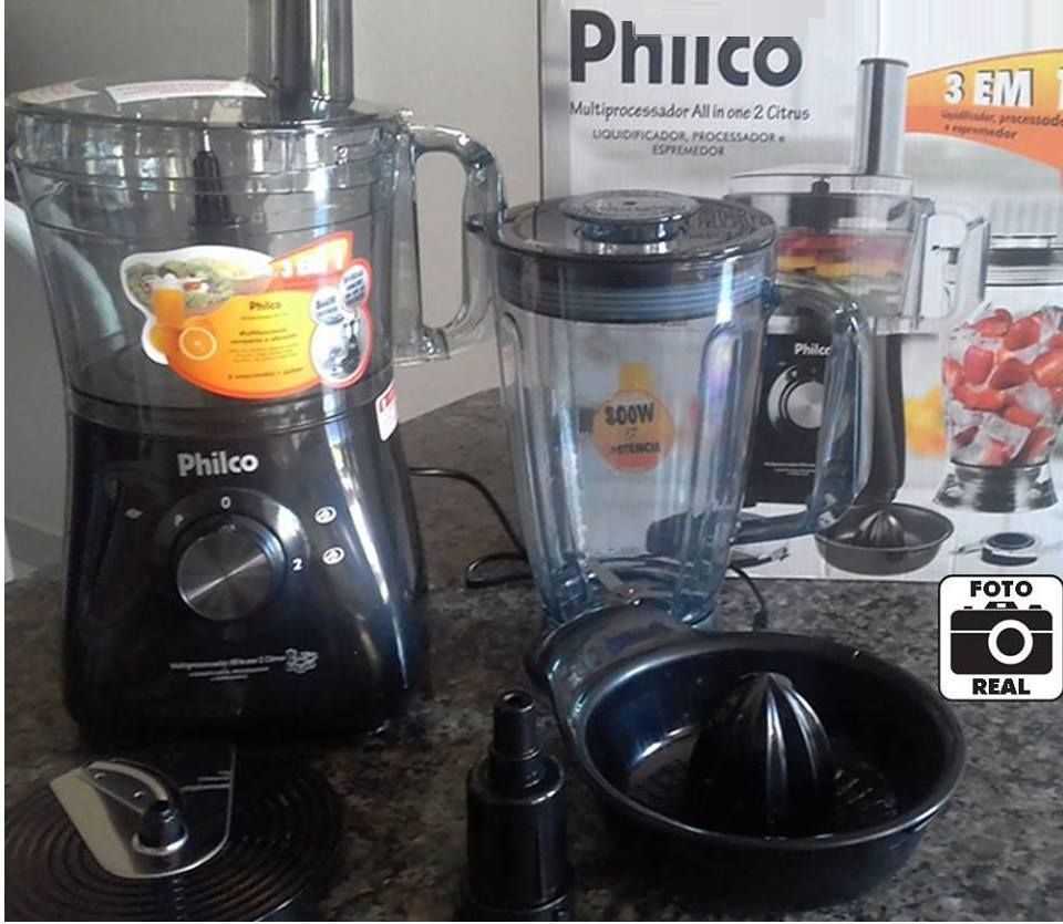 Multiprocessador Philco Preto All in One 2 Citrus - 2 Velocidades + Pulsar 800W 110V