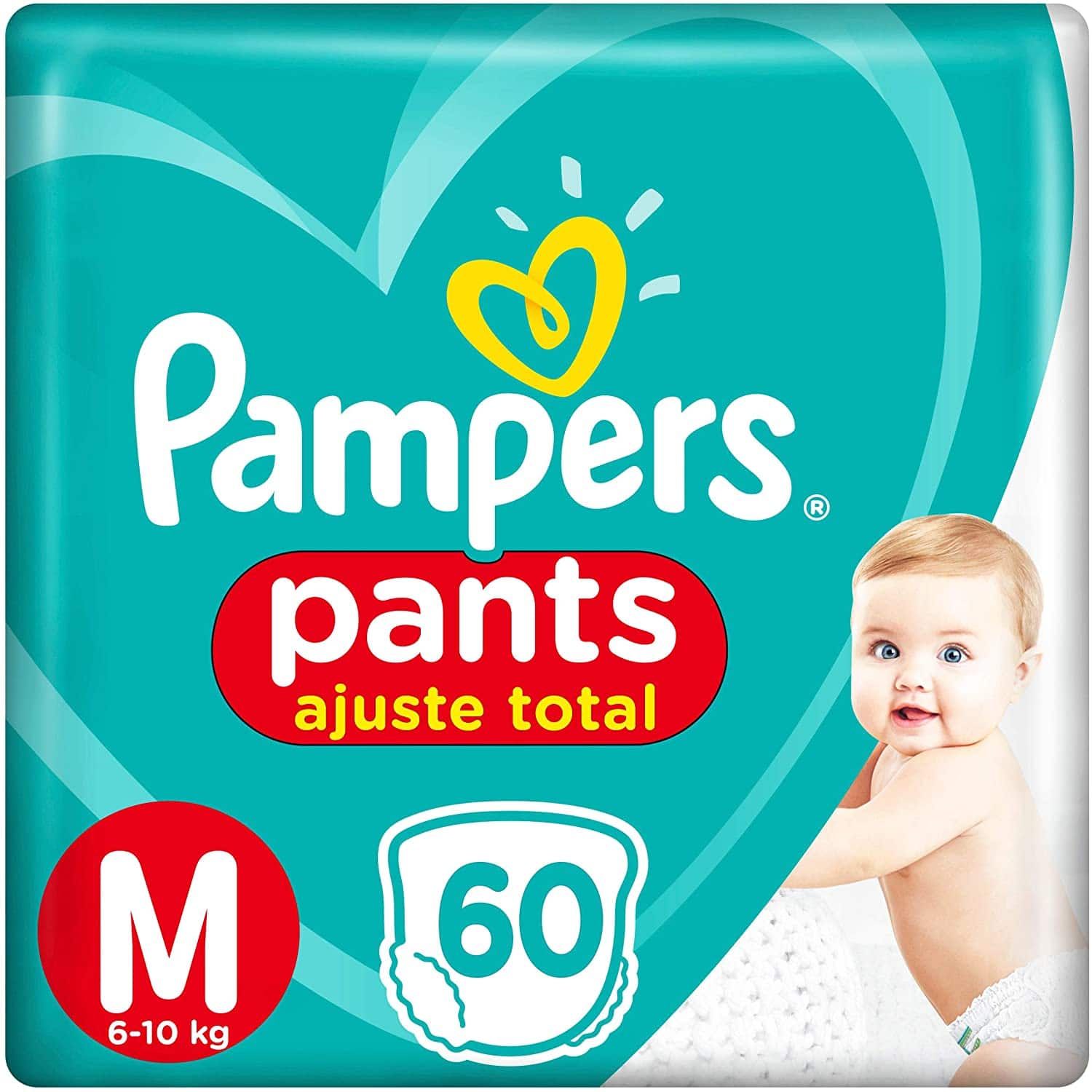 Fralda Pampers Pants Ajuste Total M 60 Unidades, Pampers