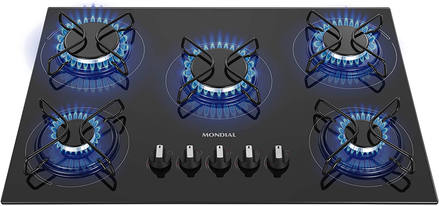 Cooktop a Gás, 5 bocas Bivolt, Mondial