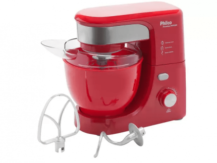 Batedeira Planetária Philco Vermelha 500W – PHP500 Turbo 12 Velocidades
