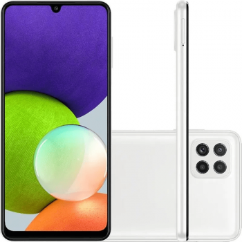Smartphone Samsung Galaxy A22 128GB 4GB RAM 4G Wi-Fi Câmera Quádrupla + Selfie 13MP 6.4″ Branco