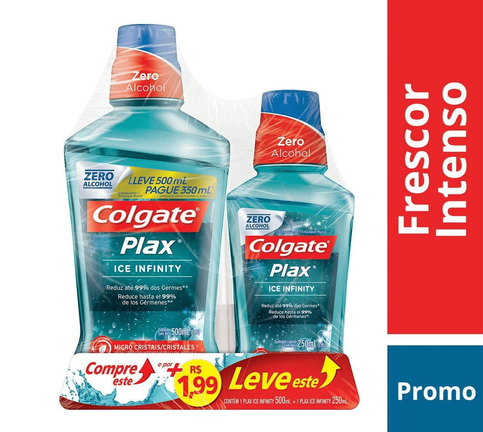 Enxaguante Bucal Colgate Plax Ice Infinity 750Ml Promo Leve 750Ml Pague 500Ml