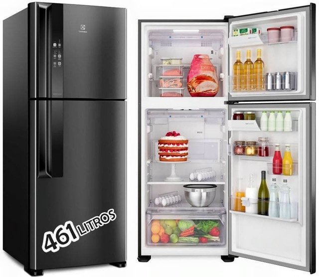 Geladeira Electrolux Top Freezer Frost Free Efficient Black Inox Look com Tecnologia Autosense (IF55B)