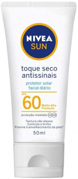 Protetor Solar Facial NIVEA SUN Toque Seco Antissinais FPS60 50ml, Nivea
