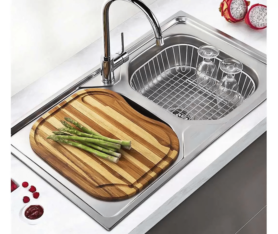 Cuba Dupla de Sobrepor para Cozinha Franke – Inox Retangular 86x51cm Onda Dupla