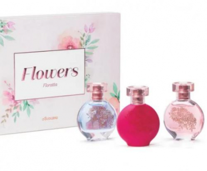 Kit Presente Floratta Desodorante Colônia: Floratta Blue 30ml + Floratta Rose 30ml + Floratta Flores Secretas 30ml
