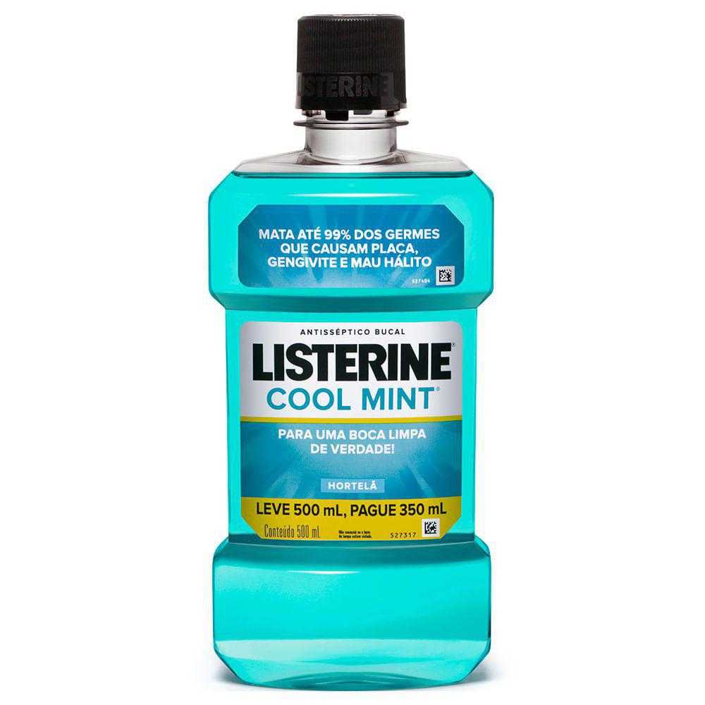 Enxaguatório Bucal Cool Mint, Listerine, L 500Ml P 350Ml