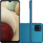 Smartphone Samsung Galaxy A12 64GB 4G Wi-Fi Tela 6.5” Dual Chip 4GB RAM Câmera Quádrupla + Selfie 8MP – Azul