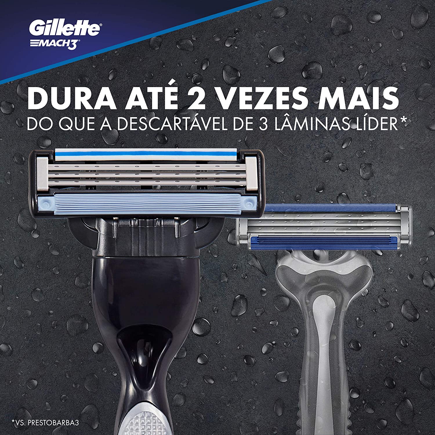 Aparelho de Barbear, Gillette Mach3, Branco/Negro, 1 unidade (aparelho + cartucho )