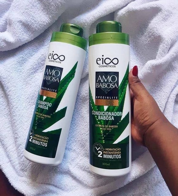 Kit Shampoo e Condicionador Eico Cosméticos – Amo Babosa 800ml cada