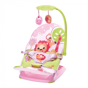 Cadeira de Descanso Vibratória e Musical Ibimboo Leão – Até 11 Kg – Rosa