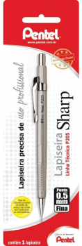 Lapiseira Pentel Sharp P200 0.5Mm Prata, Pentel, Sm/P205-Z, Prata