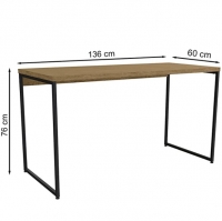 Mesa Para Escritório Kappesberg Industrial Office (Freijó, 136cm) - Marketplace