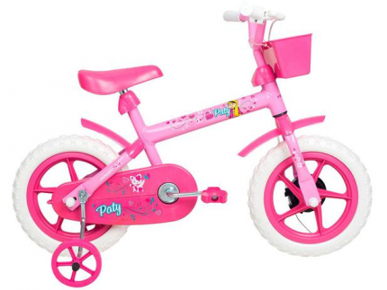 Bicicleta Infantil Aro 12 Verden Paty – Rosa e Fúcsia com Rodinhas e Cesta