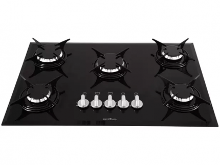 Cooktop 5 Bocas Britânia a Gás GLP Preto – BCT5P