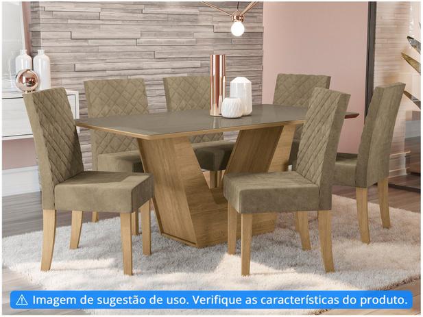 Mesa de Jantar 6 Cadeiras Retangular Kappesberg – Veneza