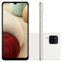 Smartphone Samsung Galaxy A12, 64GB, 4GB RAM, Octa-Core, Câmera Quádrupla, Branco