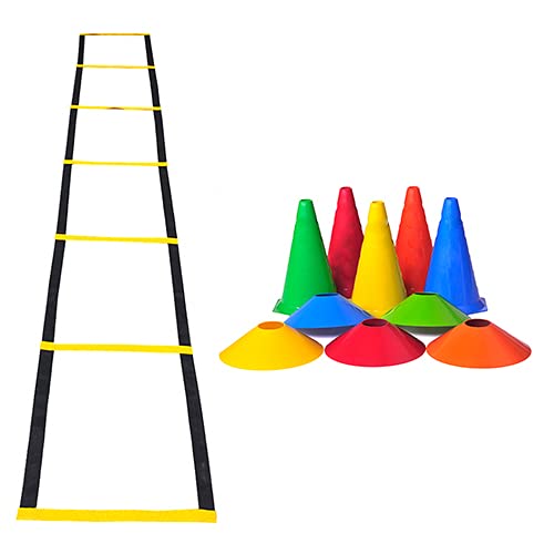 Kit Treino Agilidade Funcional Ginastica Futebol Cones + Chapeu Chines + Escada De Agilidade